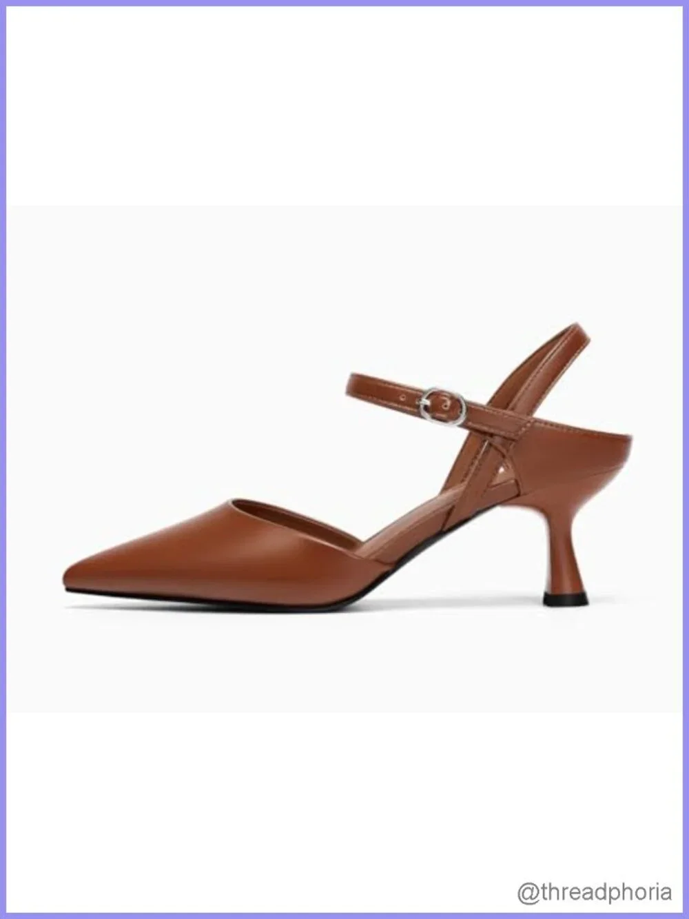 Women's Kitten Heels Dress Pumps Pointed Toe PU Leather Ankle Strap Work Party